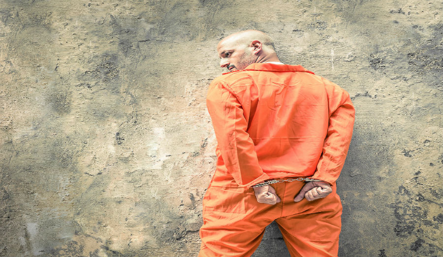 inmate handcuffed